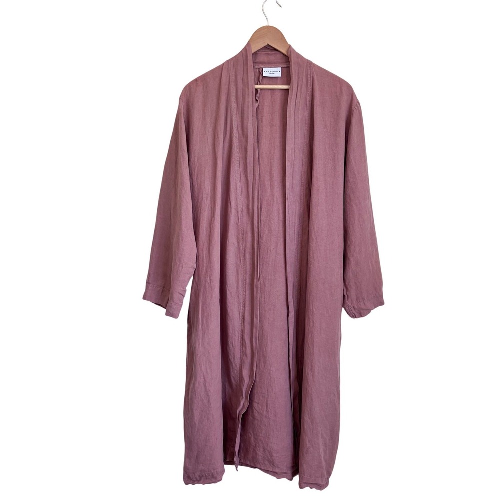 Parachute Womens 100% Linen Robe Duster Medium Clay Loungewear Bathrobe Pockets